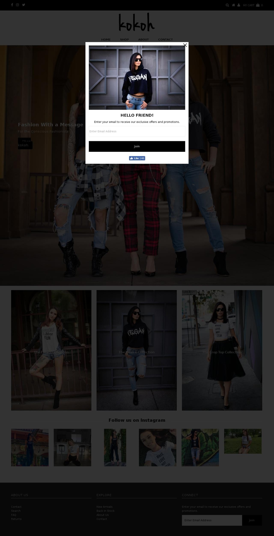 kokohclothing.com — Shopify storefront screenshot