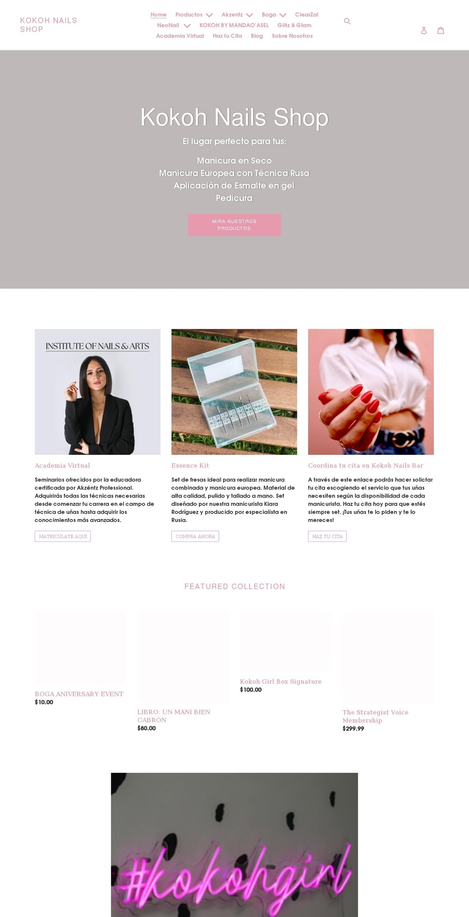 kokohnailsshop.com shopify website screenshot