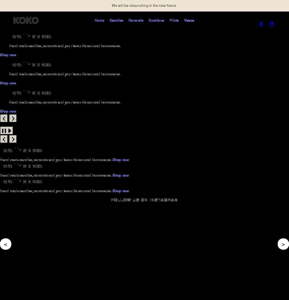 kokohome.store shopify website screenshot