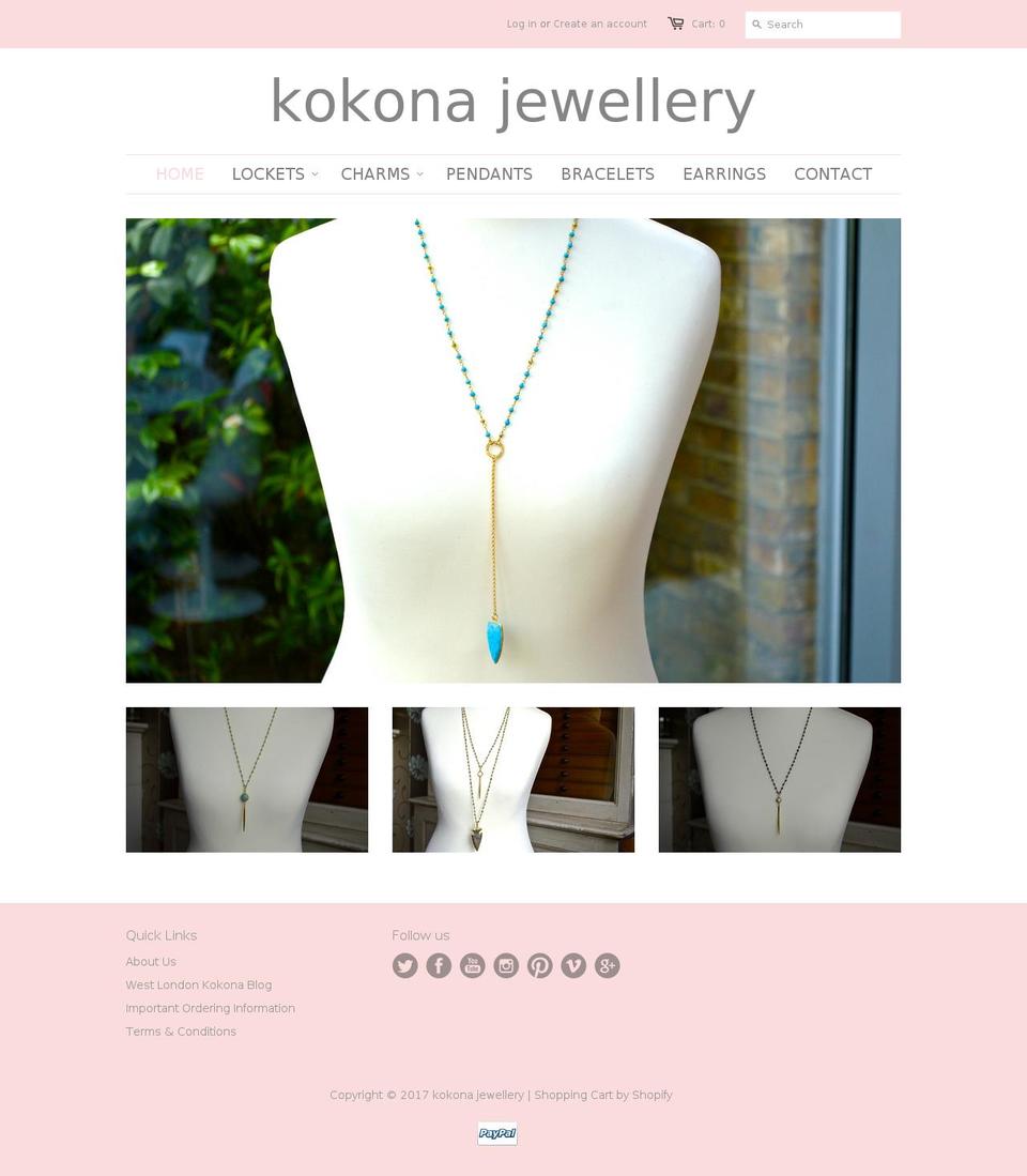 kokonajewellery.com shopify website screenshot