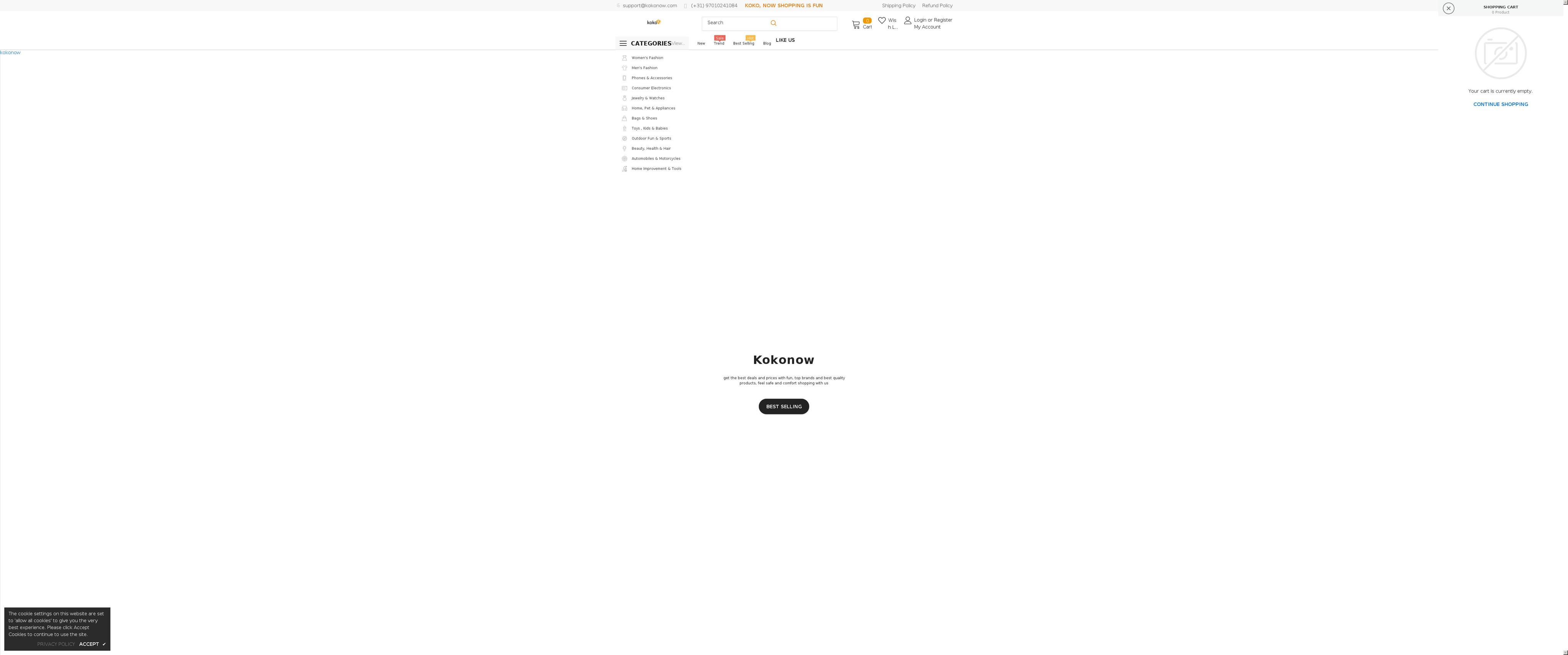 kokonow.com shopify website screenshot
