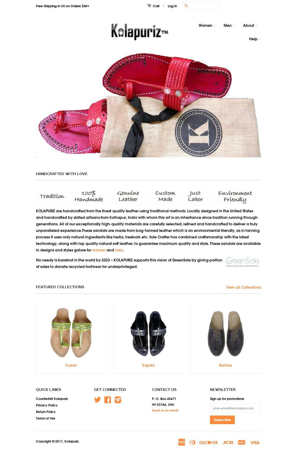 kolapuriz.com shopify website screenshot
