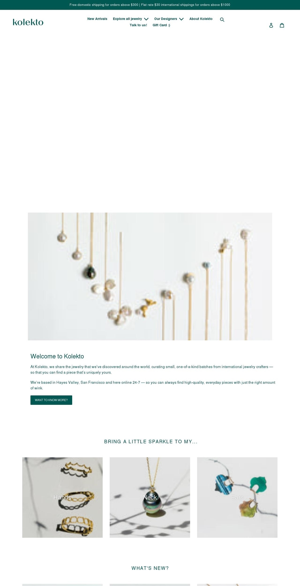 kolektojewelry.com shopify website screenshot