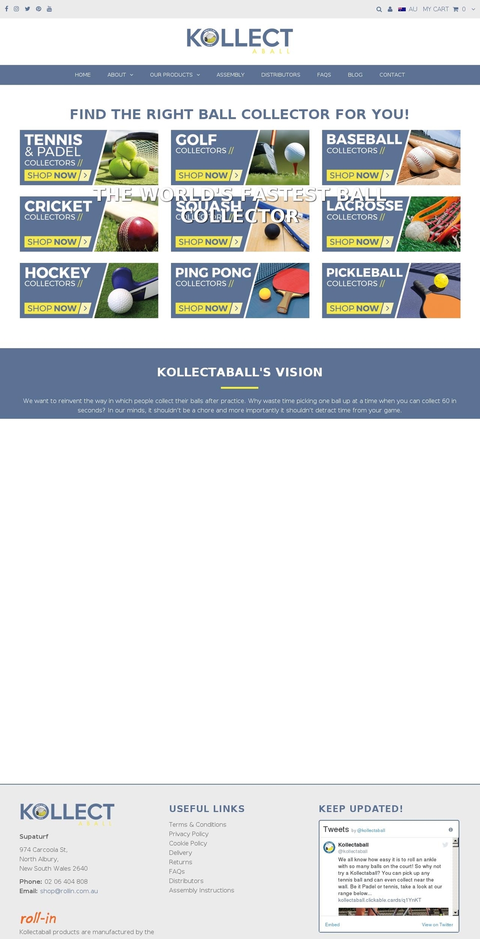 kollectaball.com.au shopify website screenshot