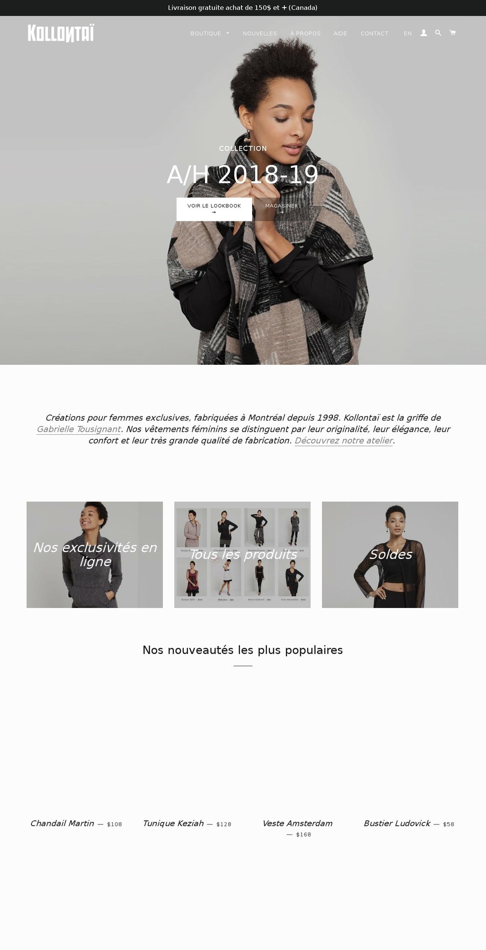 kollontai.net shopify website screenshot
