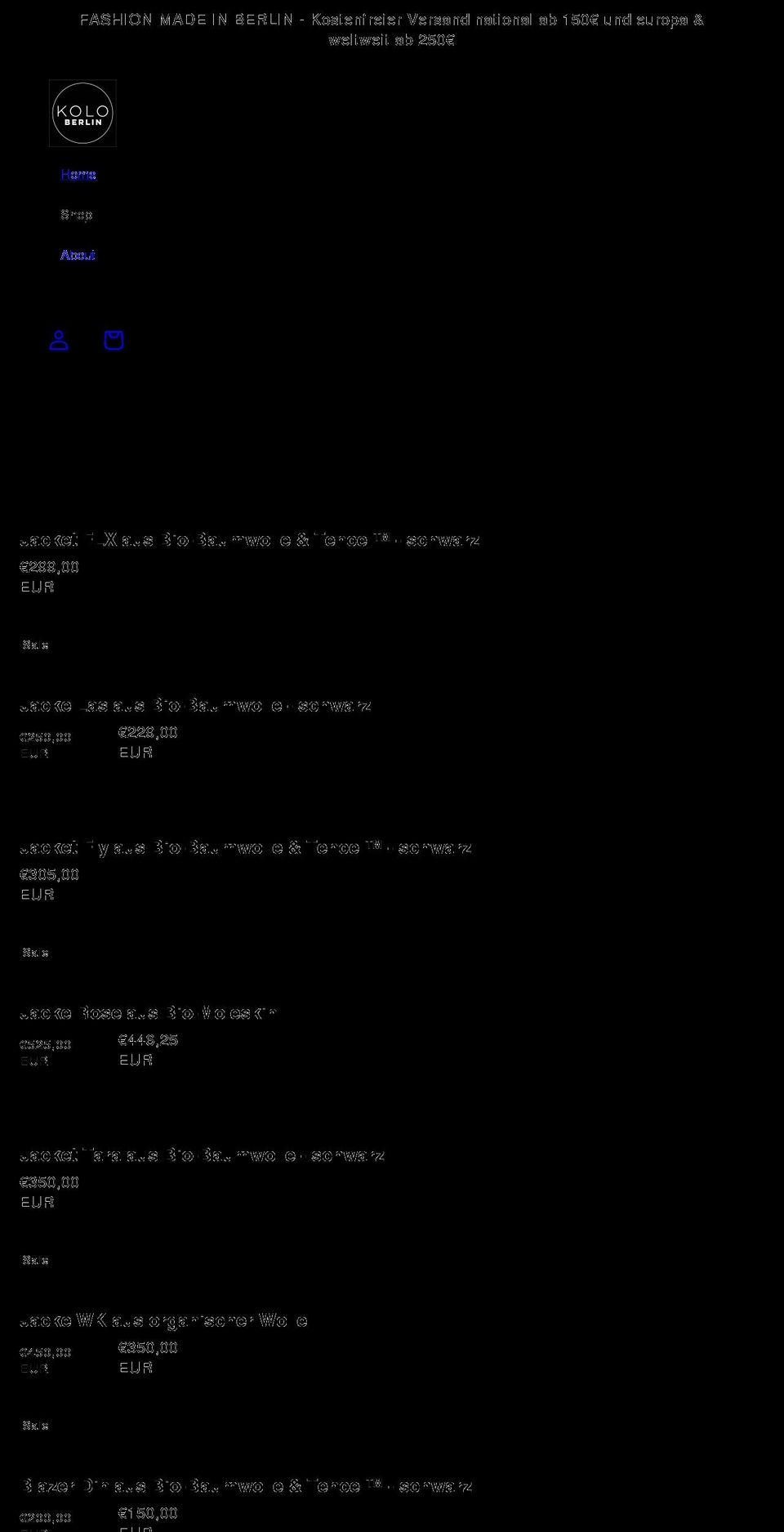 kolo-berlin.com shopify website screenshot