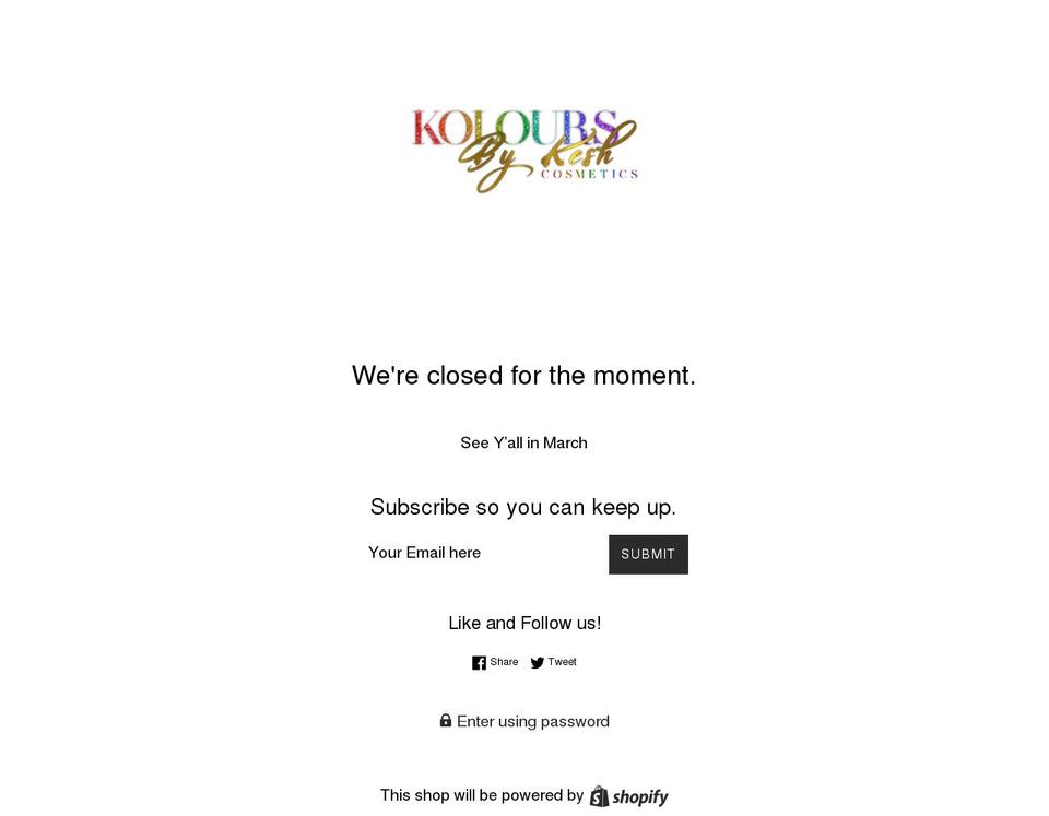 koloursbykesh.com shopify website screenshot