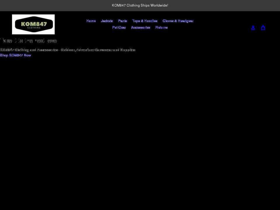 kom847.com shopify website screenshot