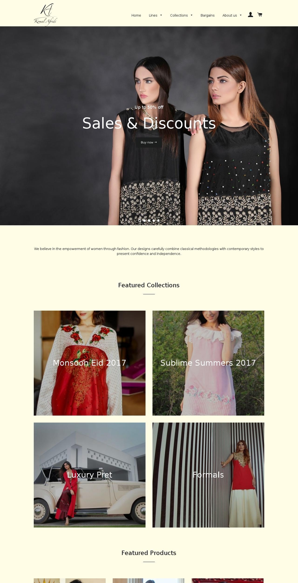 komalafridi.com — Shopify storefront screenshot