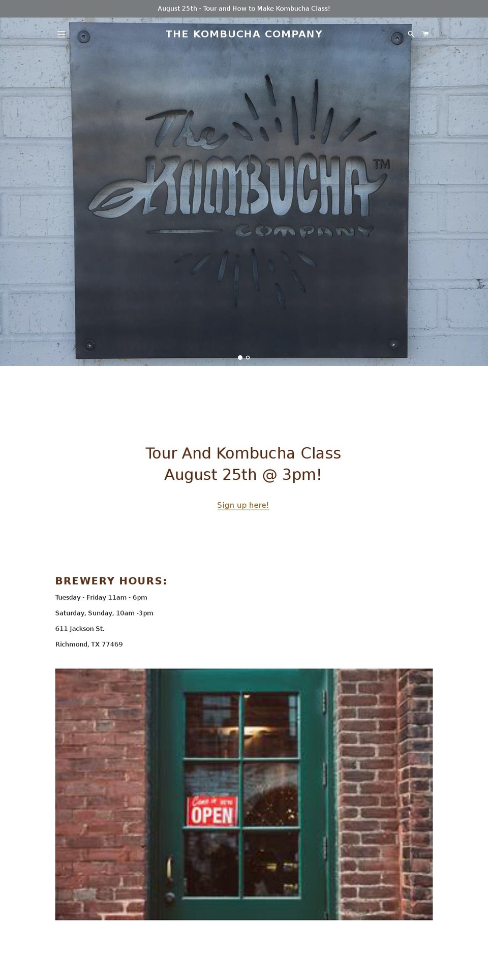 kombuchacompany.com shopify website screenshot