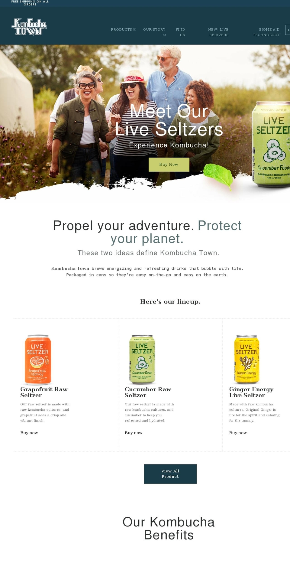 kombuchatown.com shopify website screenshot