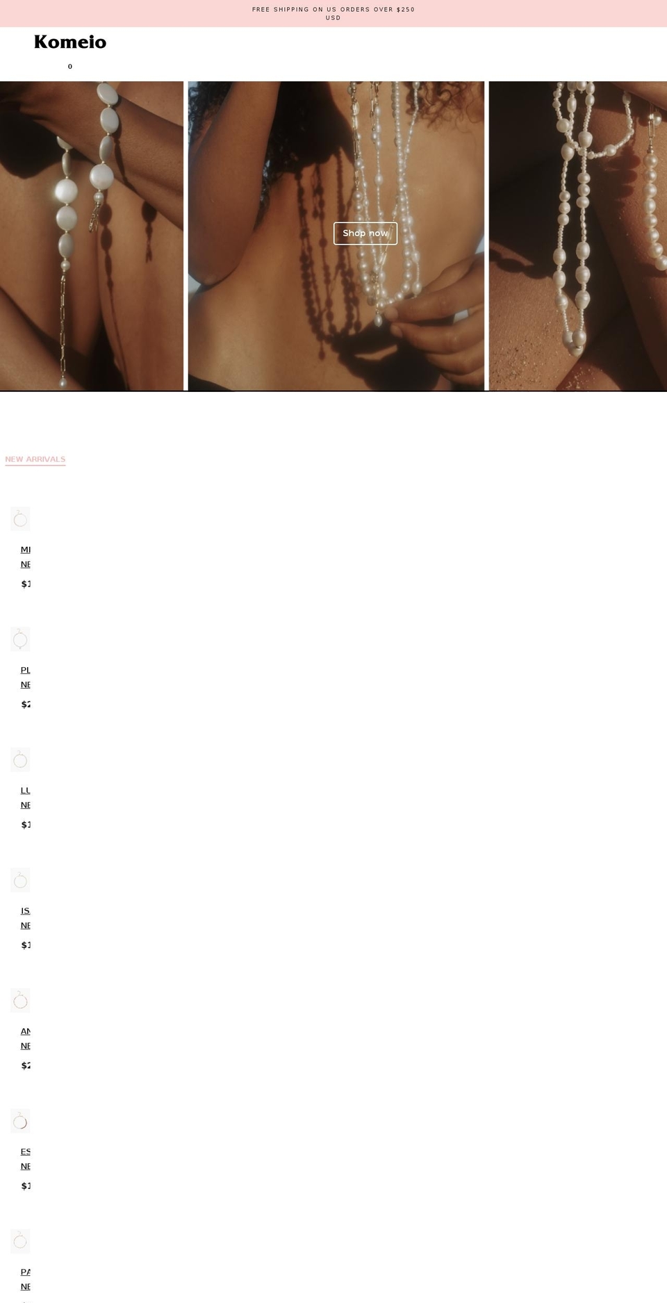 komeio.com shopify website screenshot