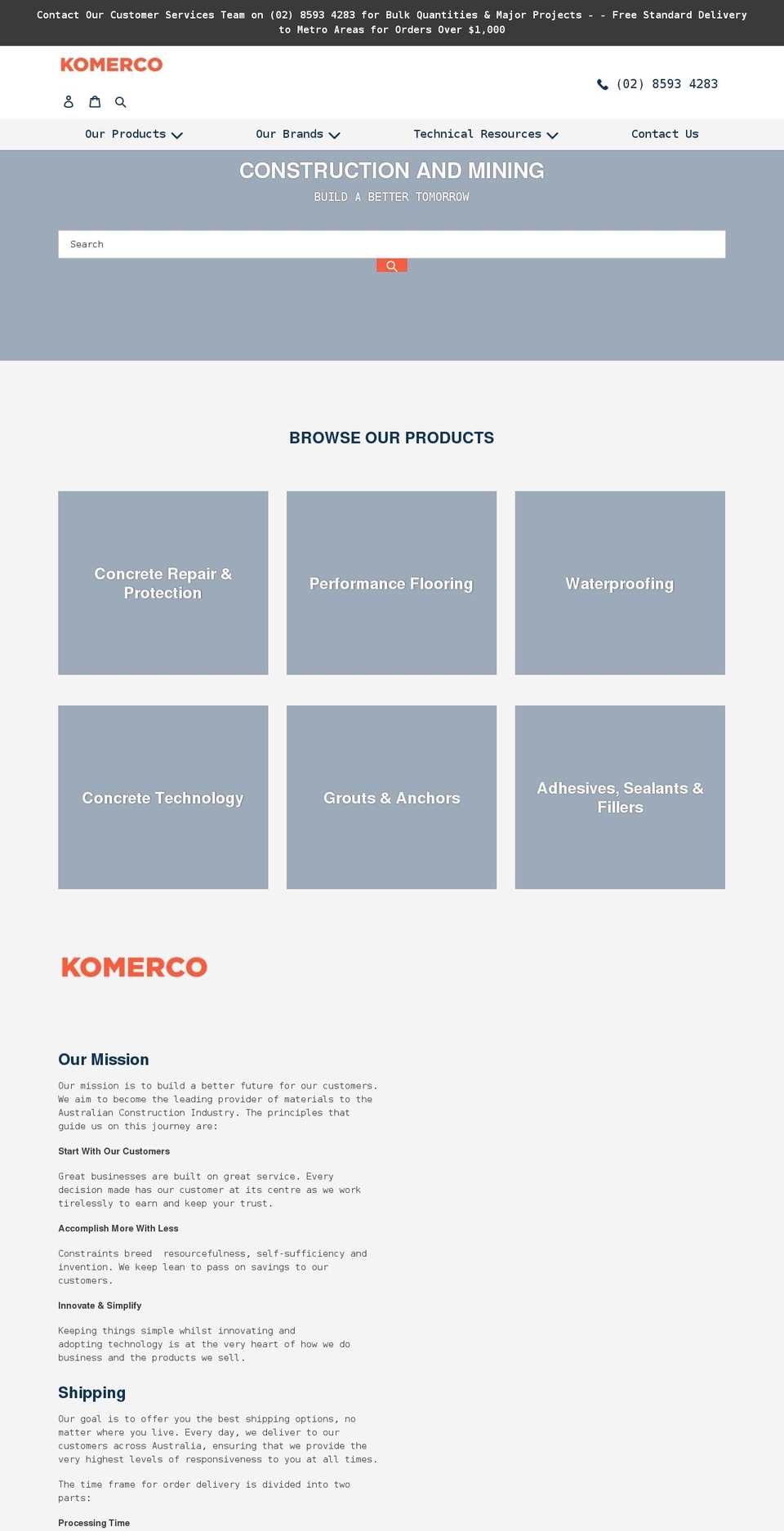 komerco.com.au shopify website screenshot