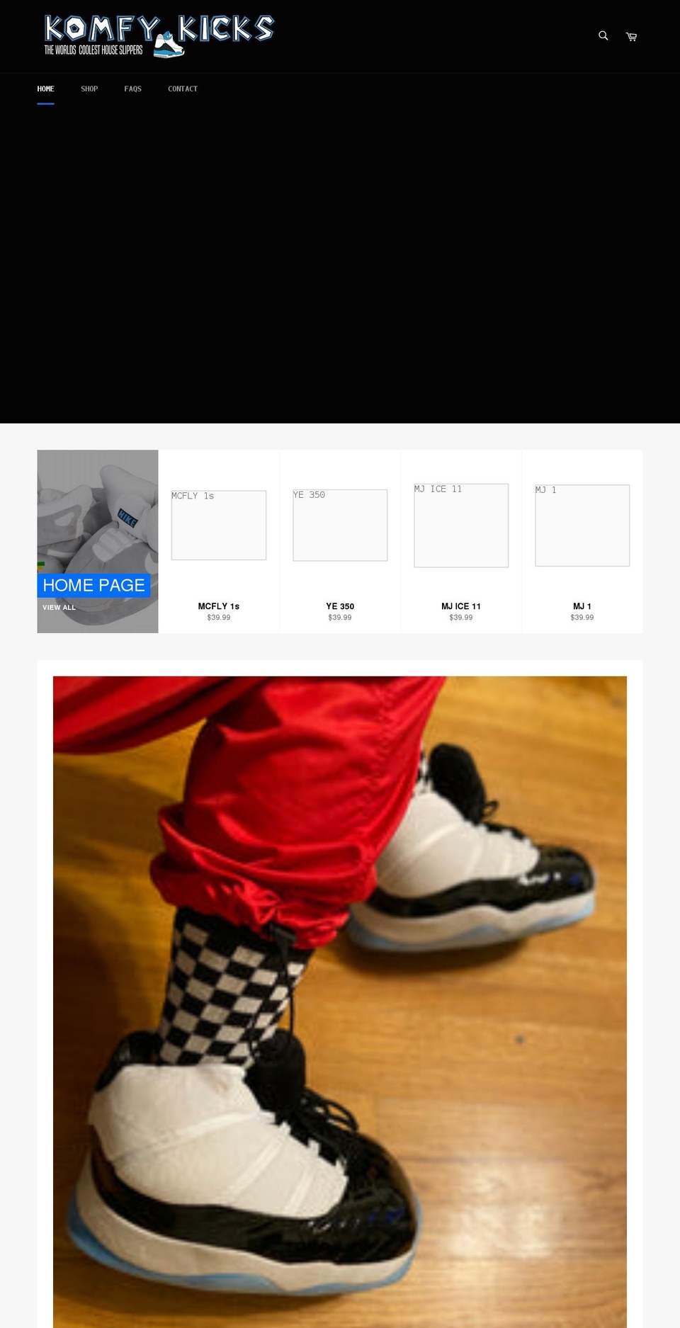 komfykicks.com shopify website screenshot