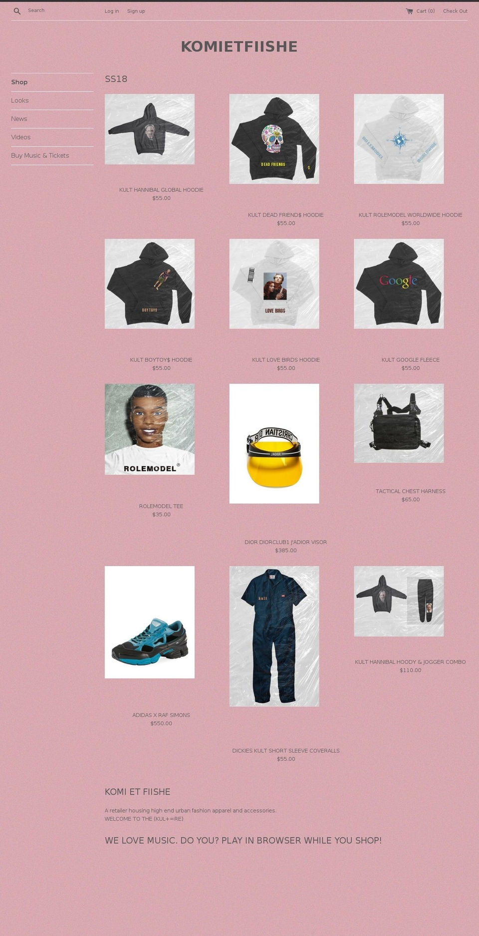komietfiishe.com — Shopify storefront screenshot