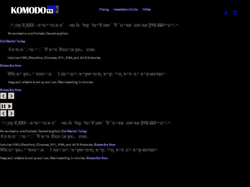 komodotvplus.com shopify website screenshot