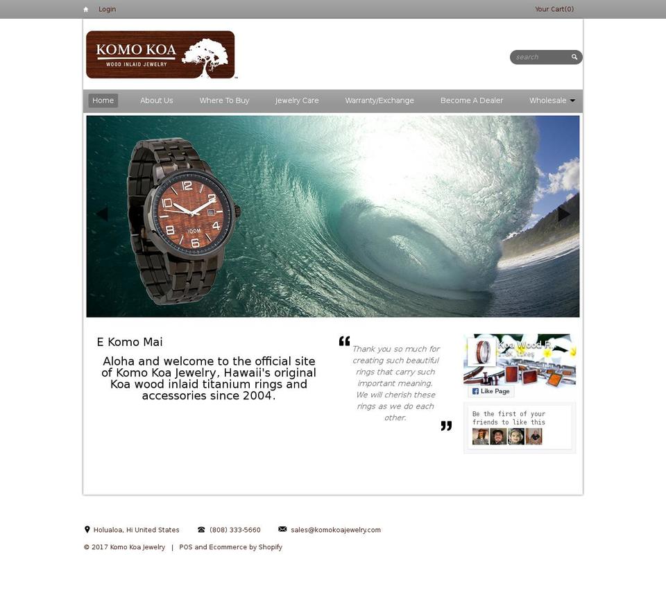 komokoajewelry.com shopify website screenshot
