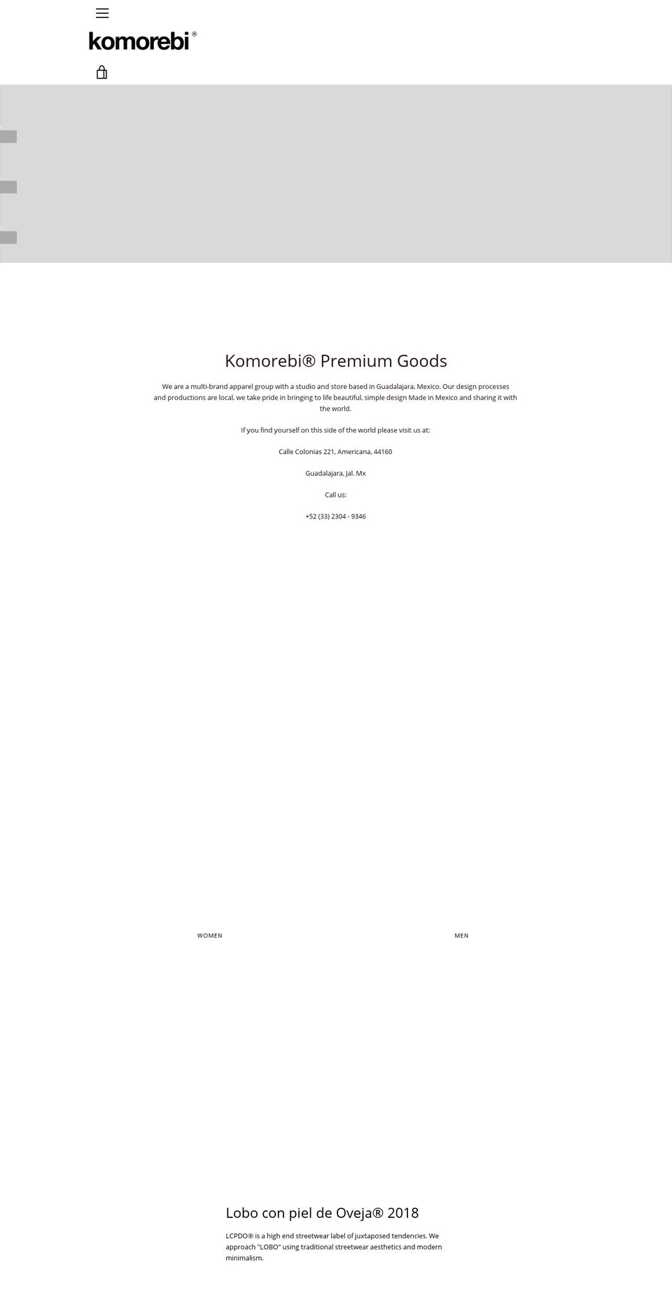 komorebi-store.com — Shopify storefront screenshot