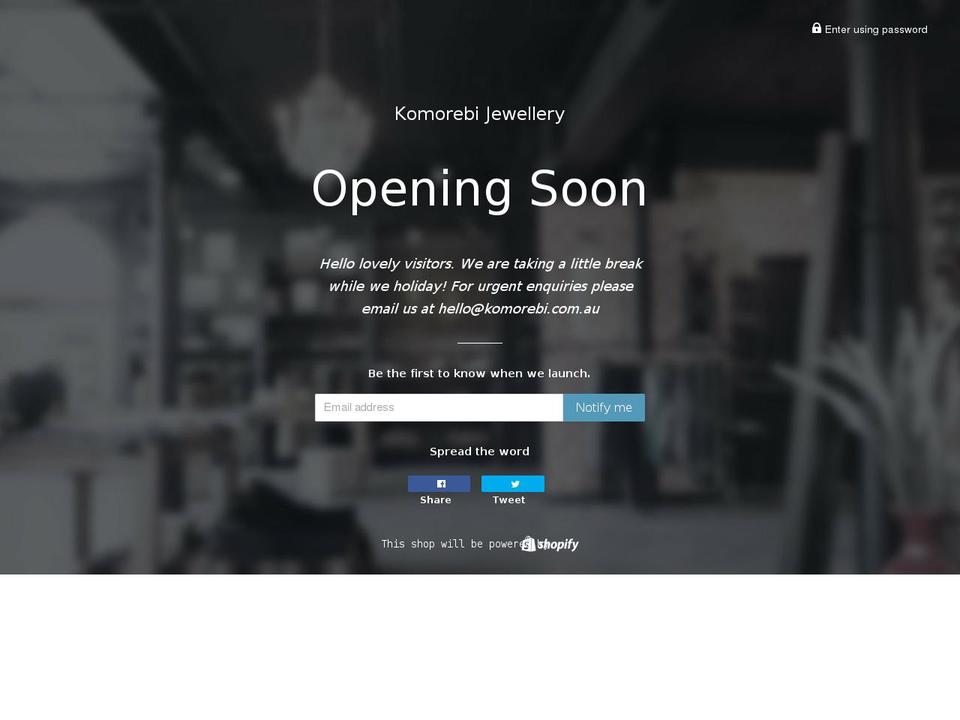 komorebi.com.au shopify website screenshot