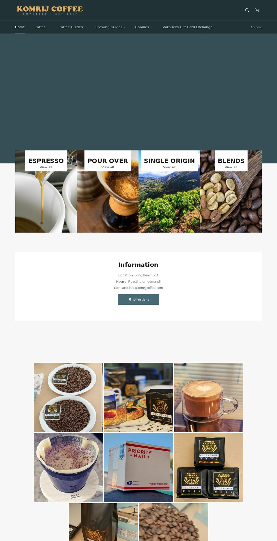 komrijcoffee.com shopify website screenshot