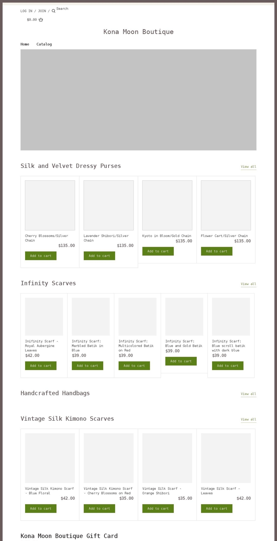 kona-moon.com shopify website screenshot