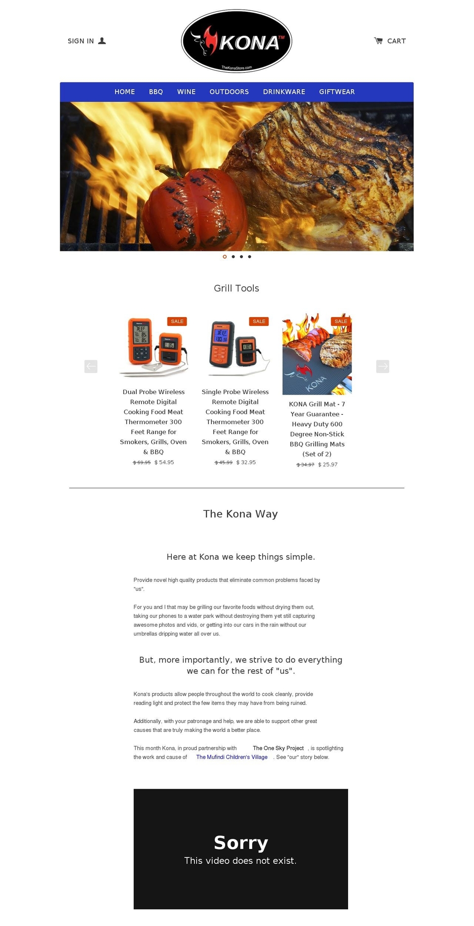 konabbqstore.com shopify website screenshot