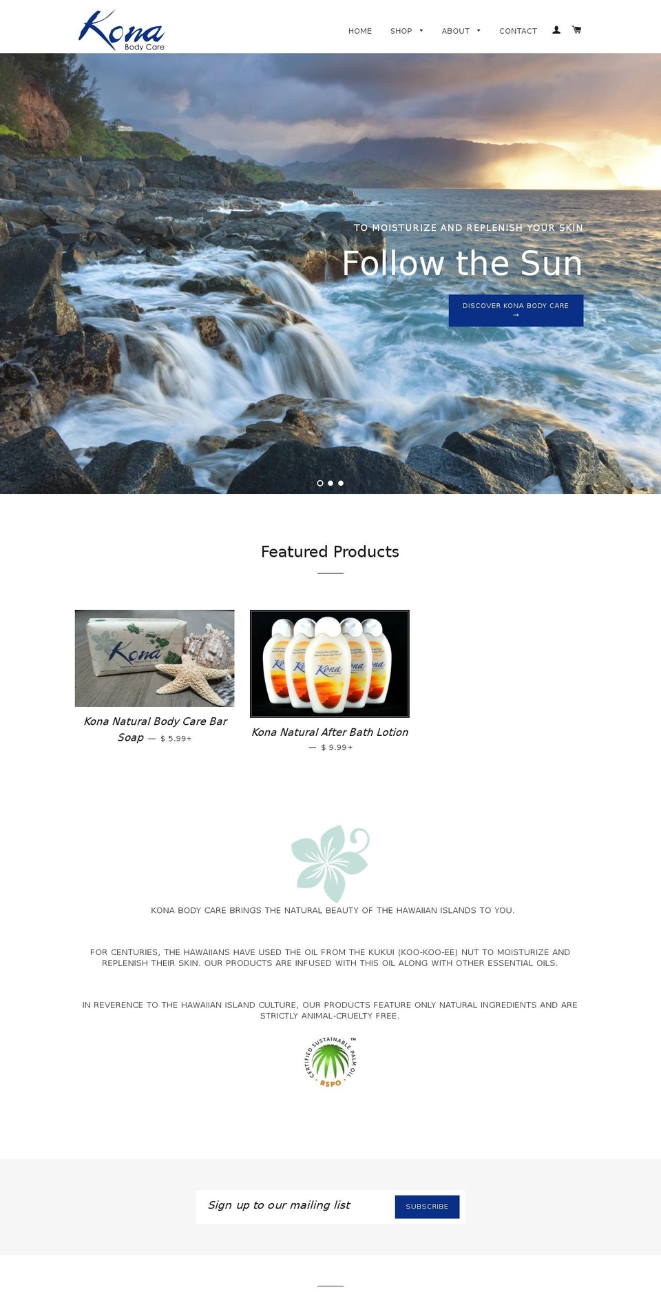 konabodycare.com shopify website screenshot