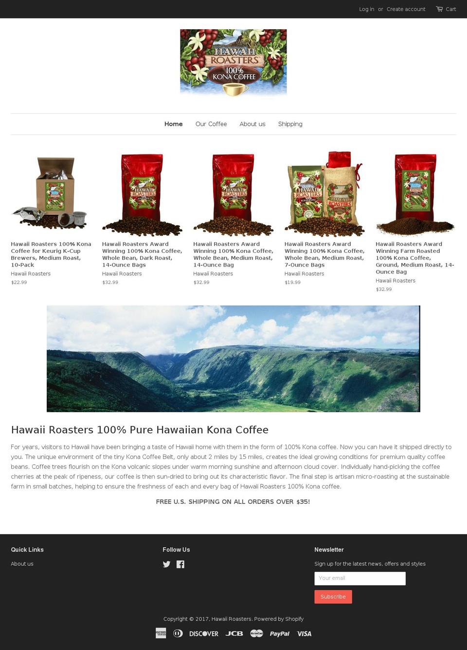 konacoffeeroasters.com shopify website screenshot
