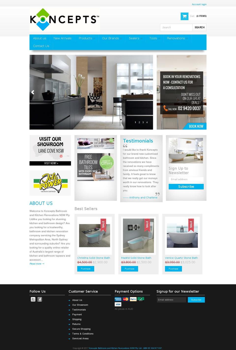 konceptsbathware.com shopify website screenshot