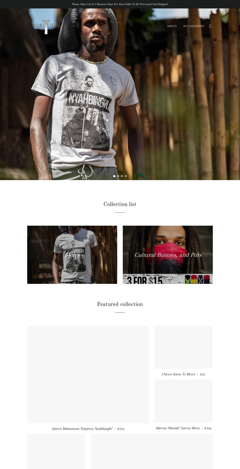 koncioust.com — Shopify storefront screenshot