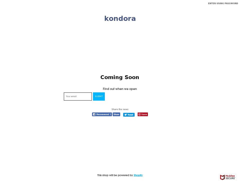 kondora.net shopify website screenshot