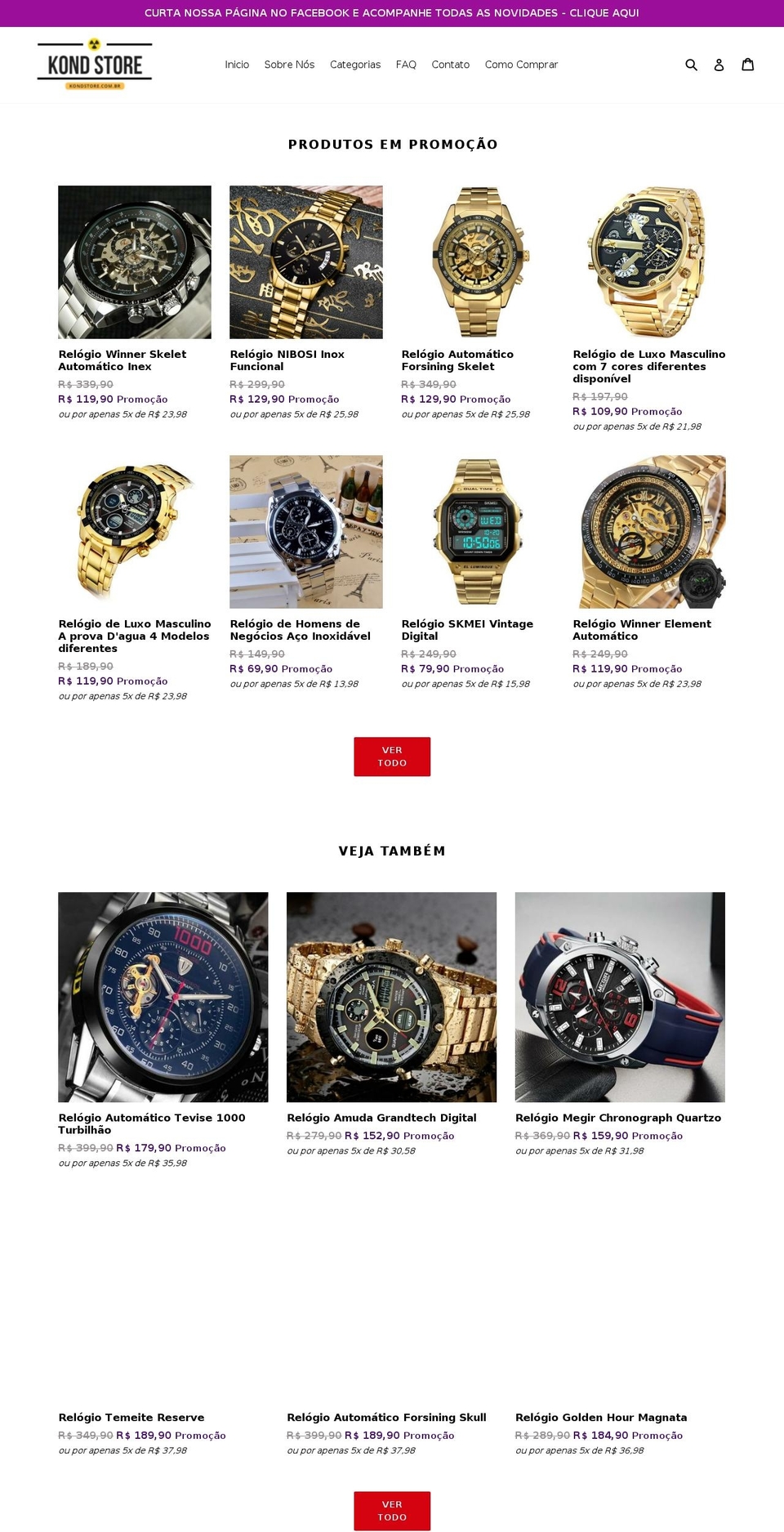 kondstore.com.br shopify website screenshot