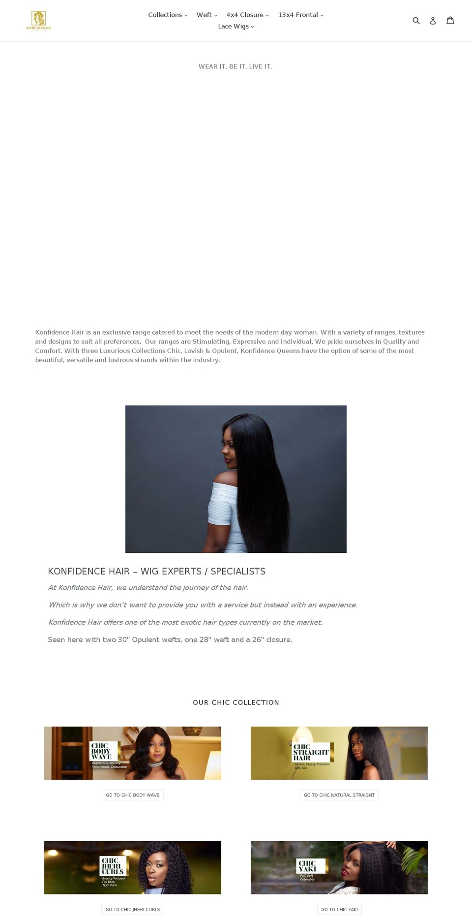 konfidencehair.com — Shopify storefront screenshot