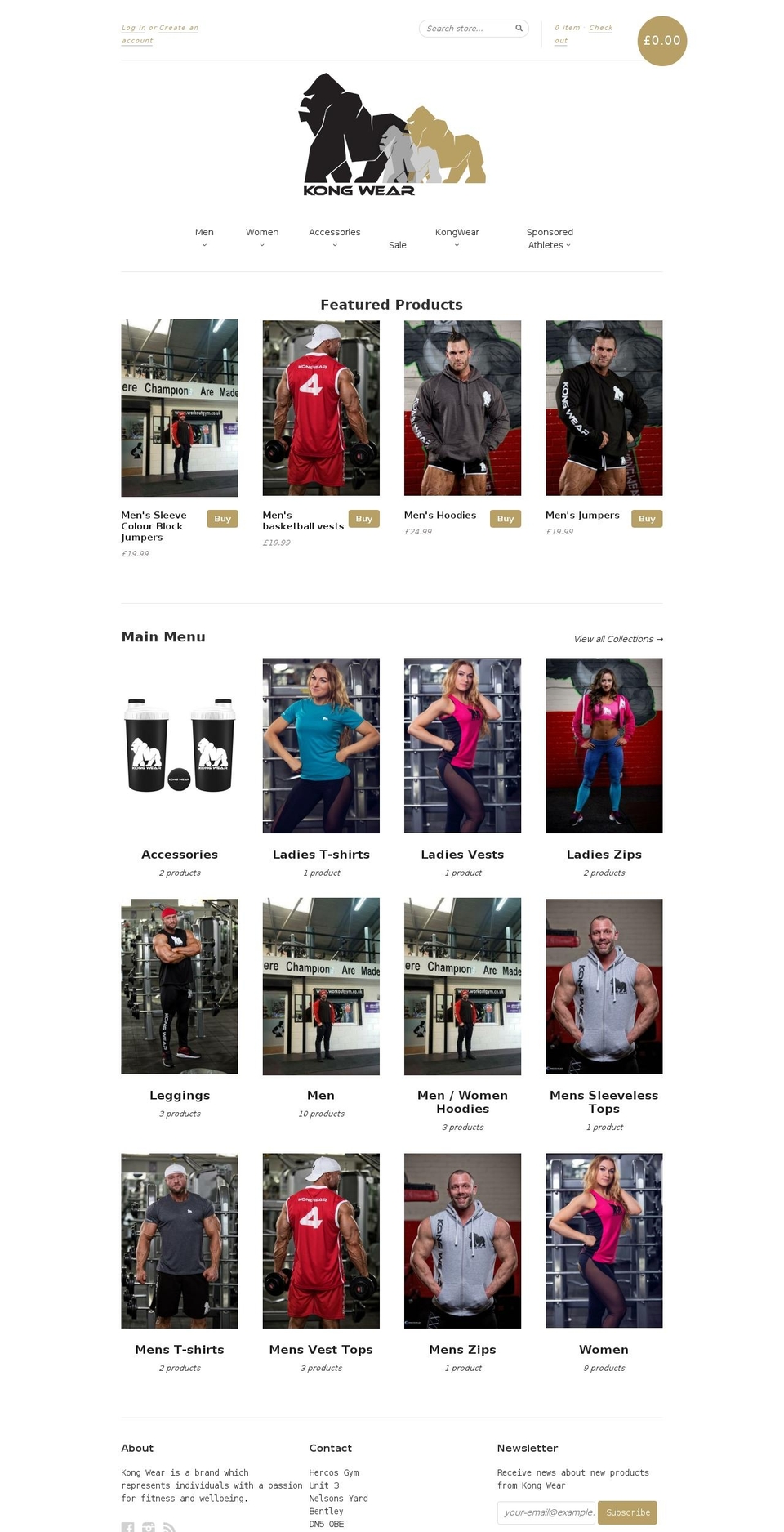 kong-wear.co.uk shopify website screenshot