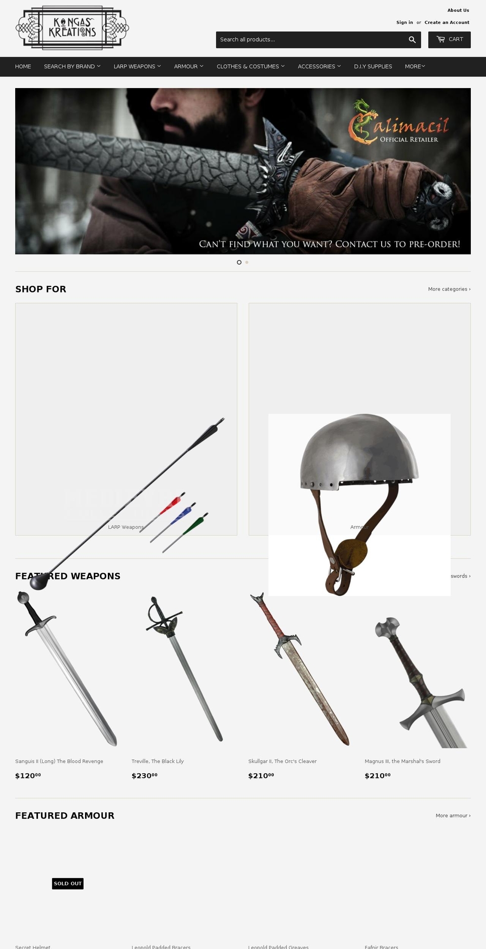 kongaskreations.com.au shopify website screenshot