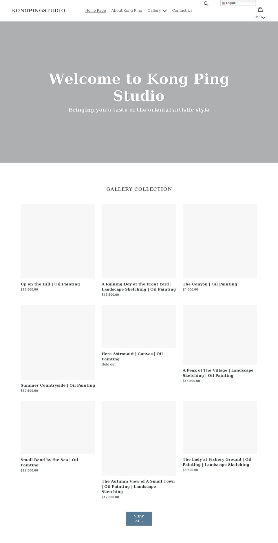 kongpingstudio.com shopify website screenshot
