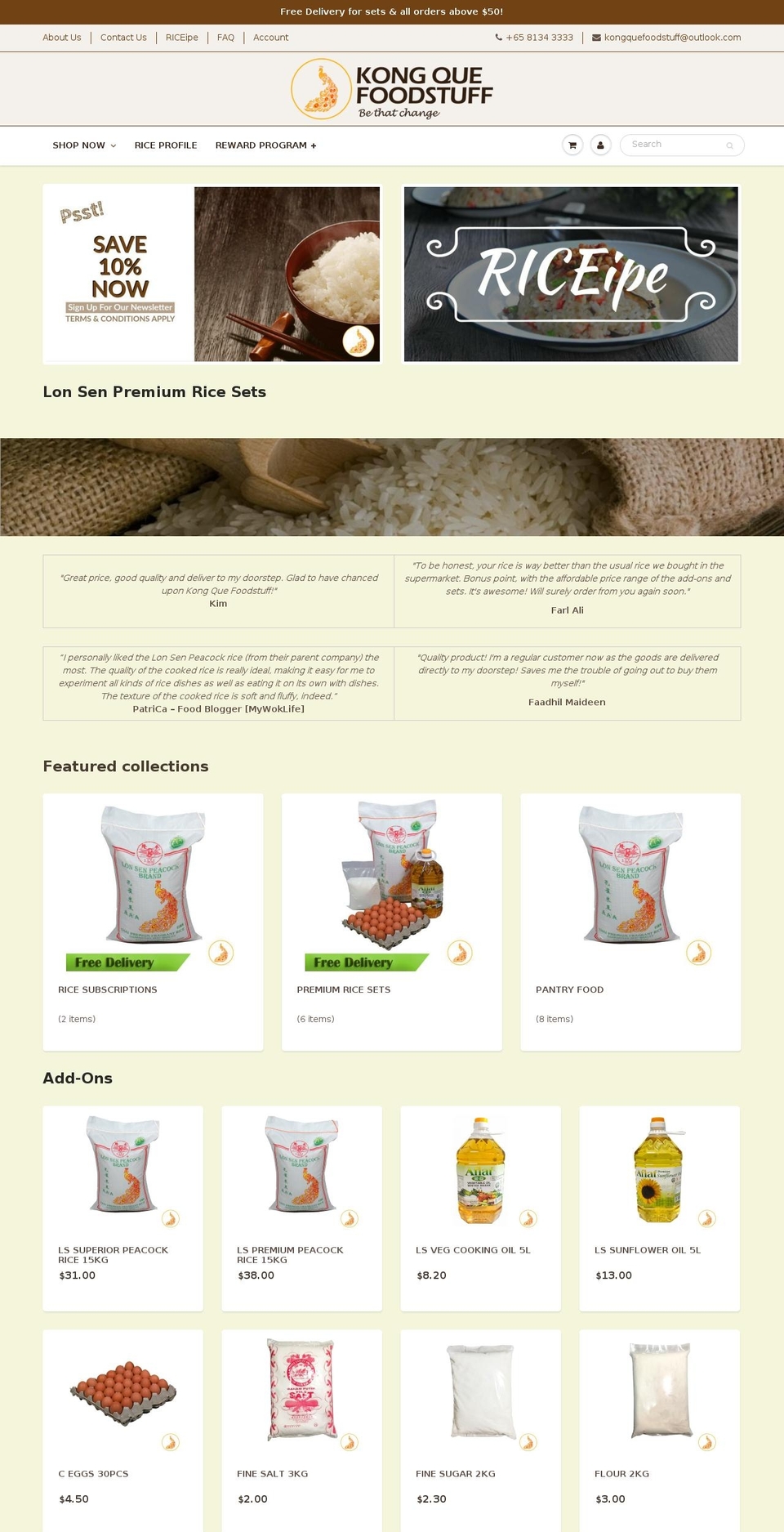 kongquefoodstuff.com shopify website screenshot