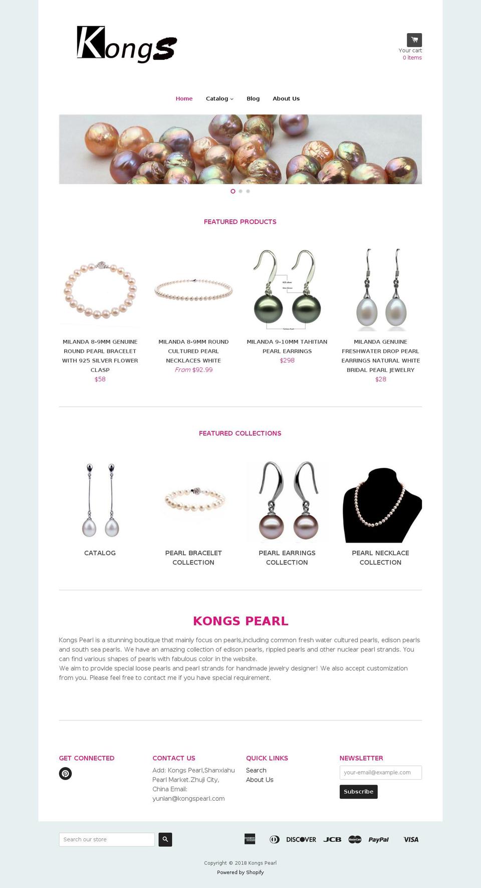 kongspearl.com — Shopify storefront screenshot