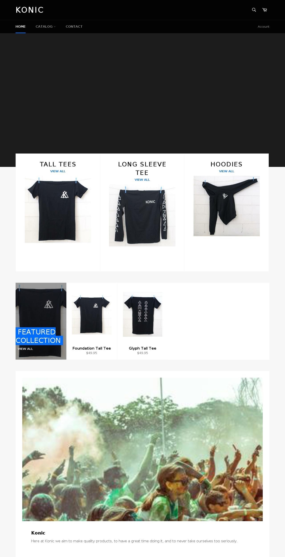 konicapparel.com — Shopify storefront screenshot