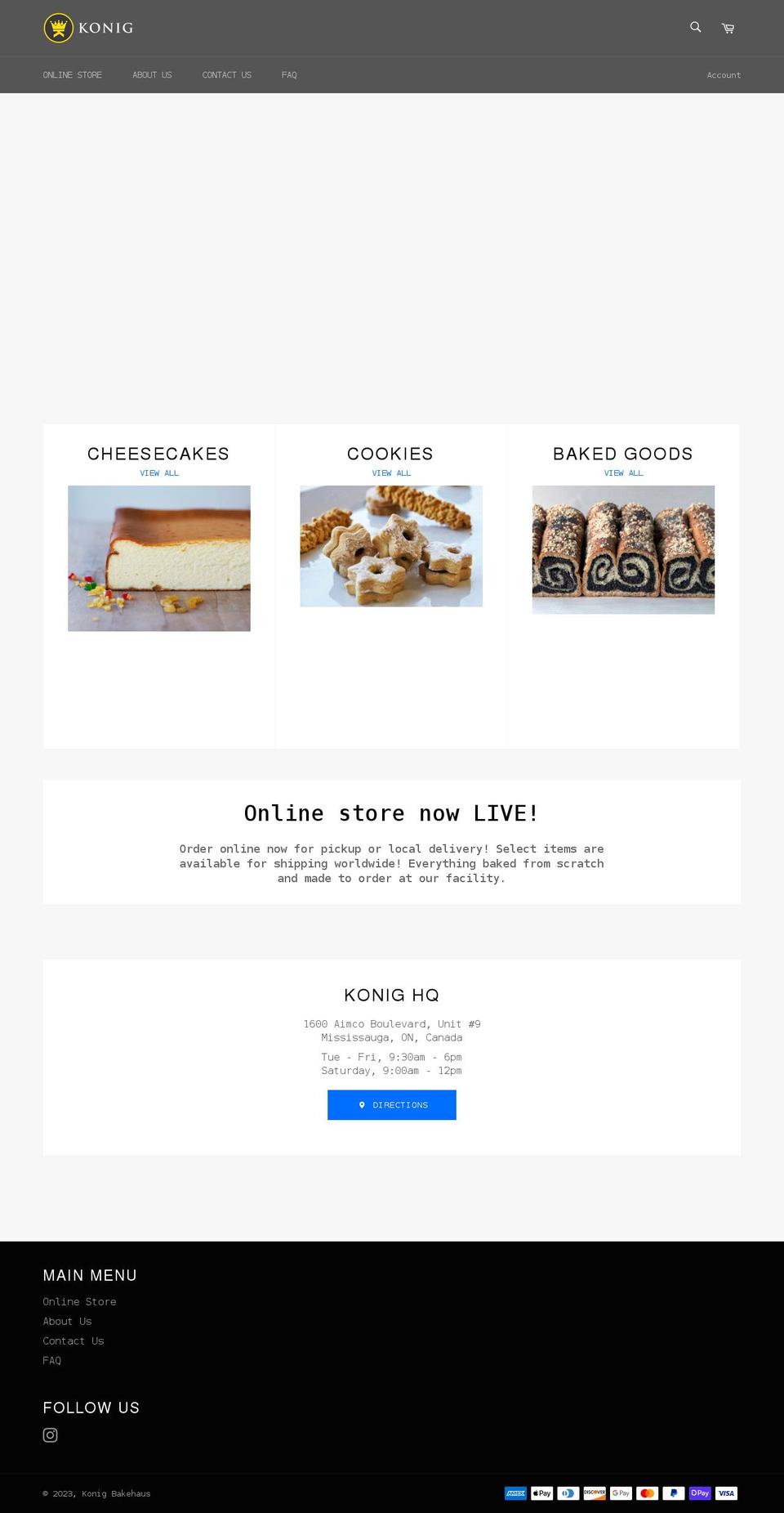 konig.ca shopify website screenshot