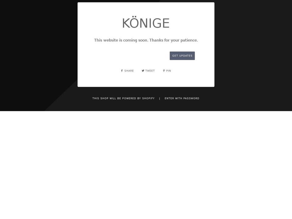 konige.co.uk shopify website screenshot