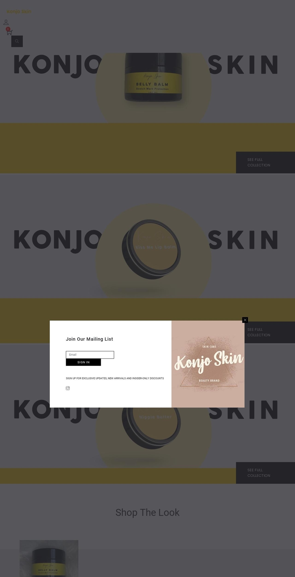 konjoskin.com shopify website screenshot