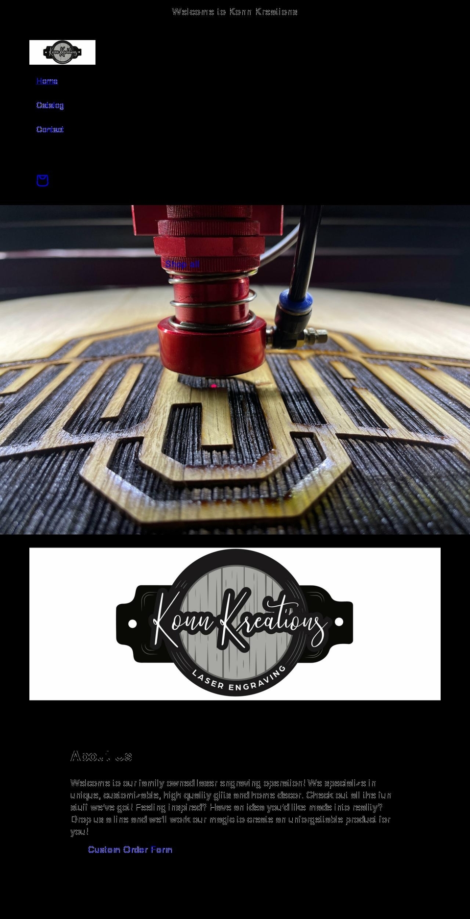 konnkreations.com shopify website screenshot