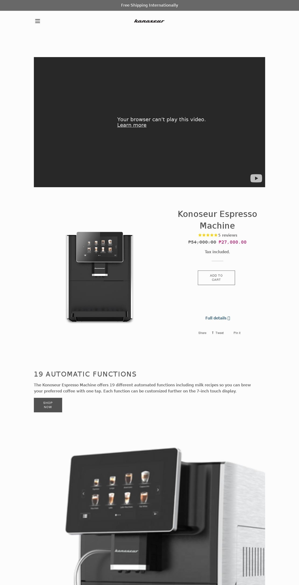 konoseur.com shopify website screenshot