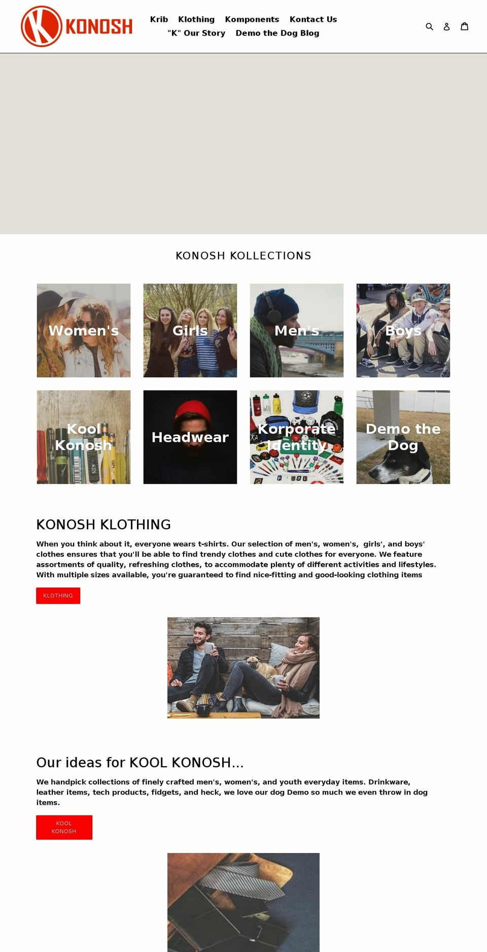 konosh.com — Shopify storefront screenshot