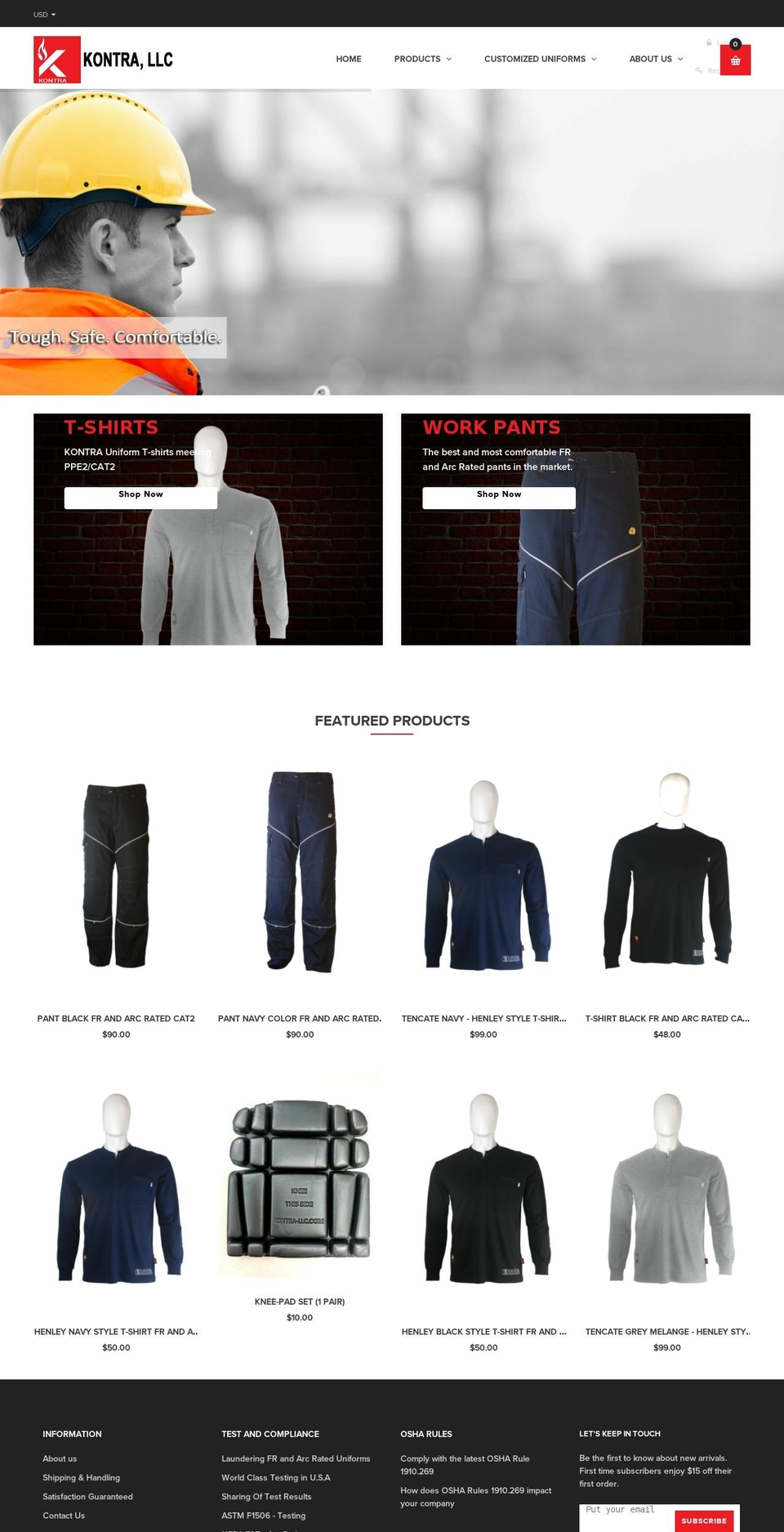 kontra-llc.com shopify website screenshot