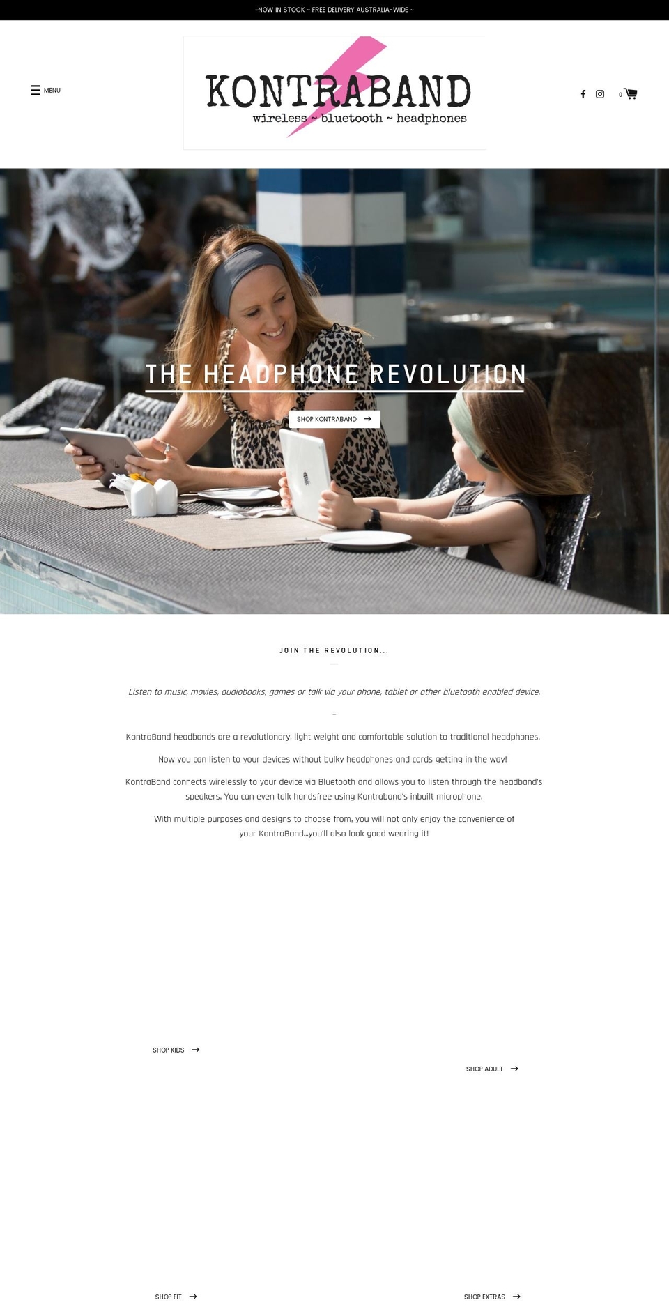 kontraband.com.au shopify website screenshot