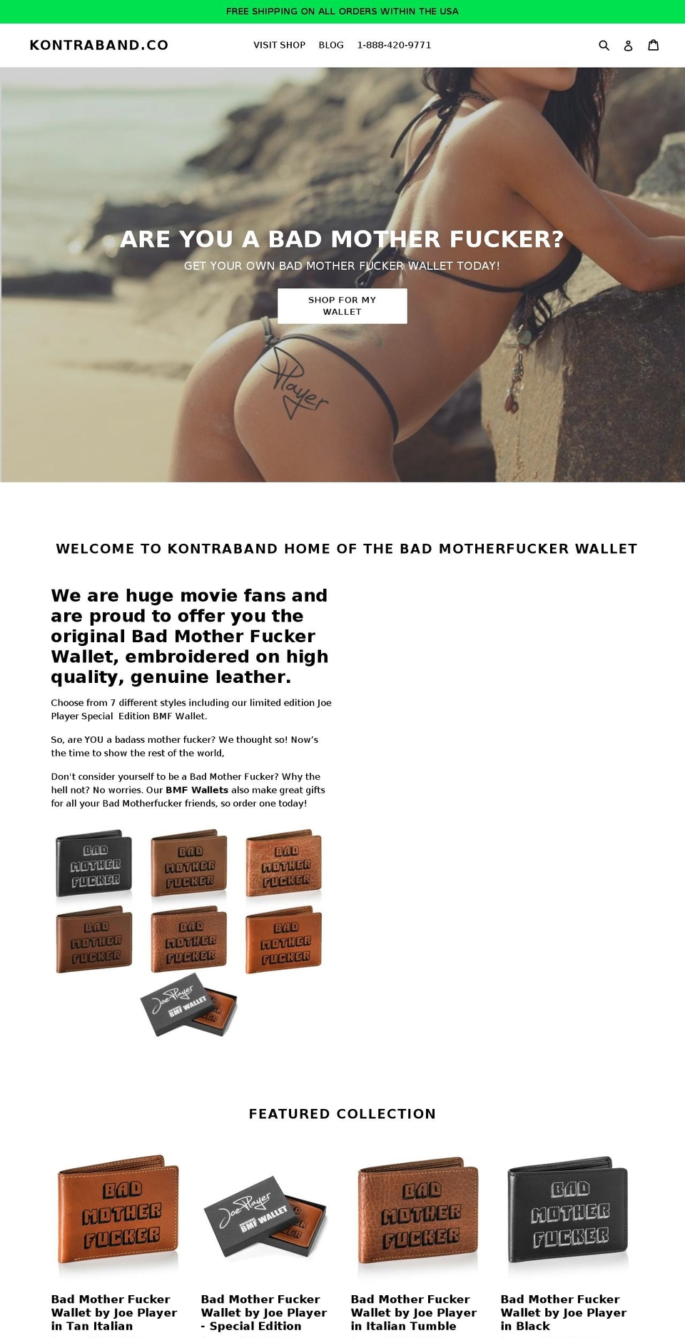 kontrabandgoods.com — Shopify storefront screenshot