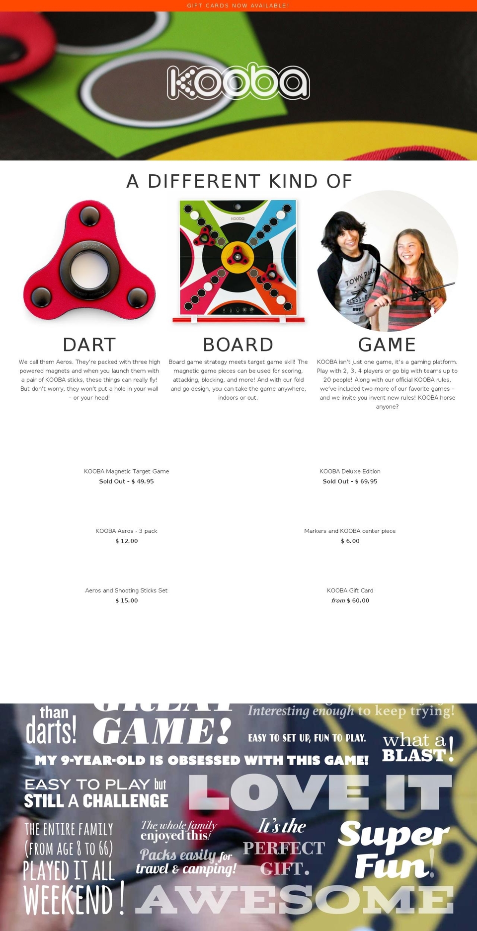 koobagame.com shopify website screenshot