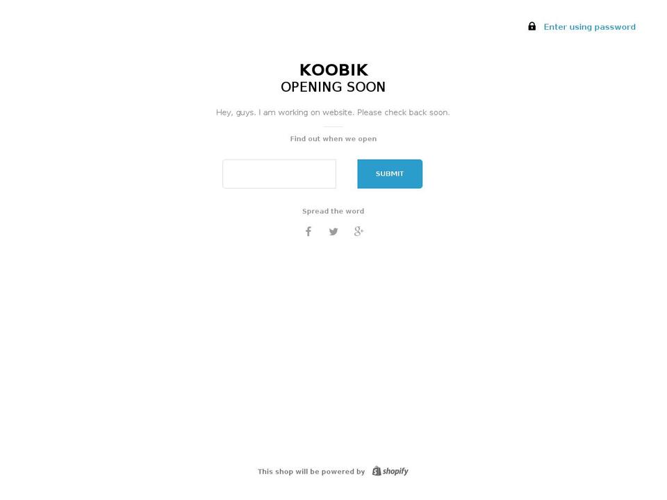 koobik.com shopify website screenshot